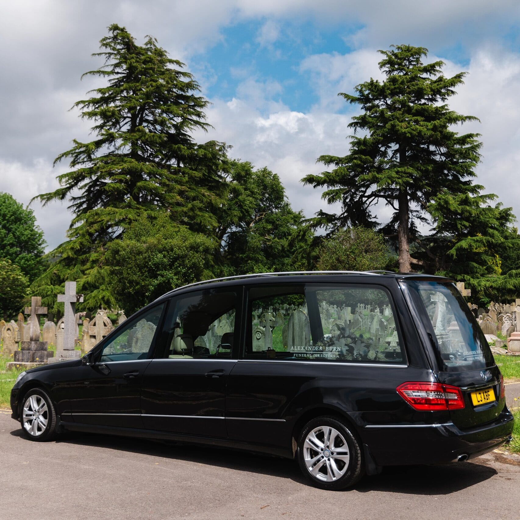 Hearse in crematorium