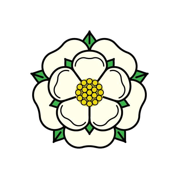 Tudor rose vector isolated icon. Traditional heraldic emblem of England. The war of roses of houses Lancaster and York.